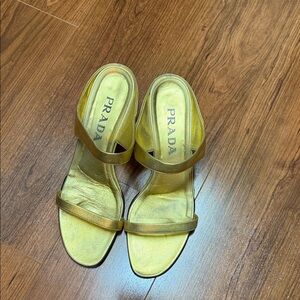 Prada Women's Shimmering Gold Sandals